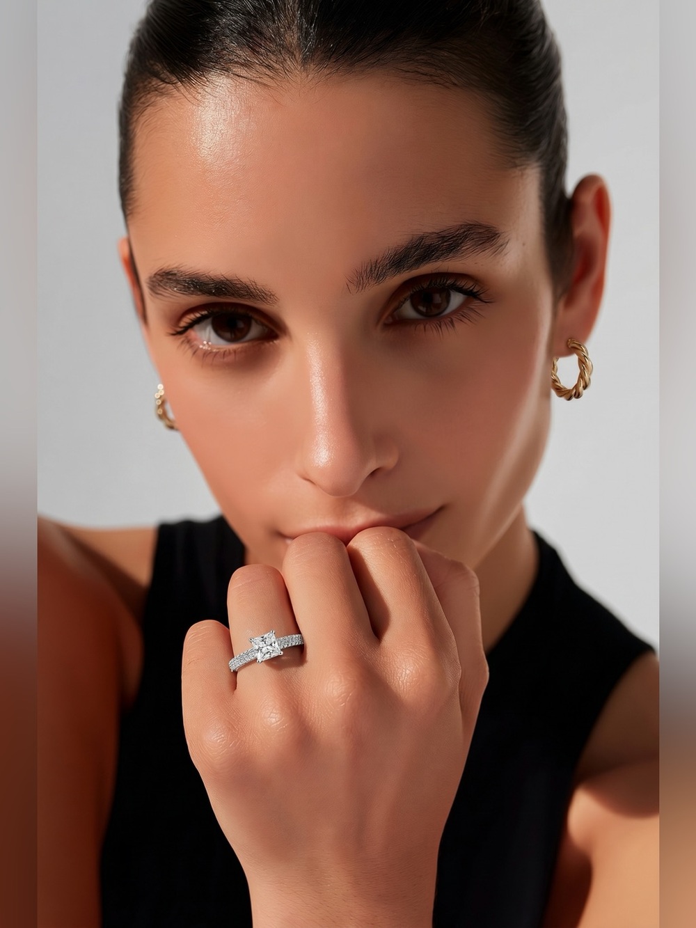 Silver Ring with Clear Stone